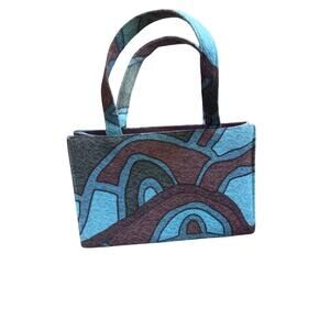 Angela Adams purse small geometric pattern blue green